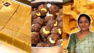 3 Delicious Snacks in 3 Hours ft SpicyHand  Mysore Pak  Ragi Ladoo  Ribbon Pakoda Recipe Tamil [upl. by Rayham447]