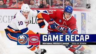 Islanders  Canadiens 125  NHL Highlights 2024 [upl. by Eilraep]