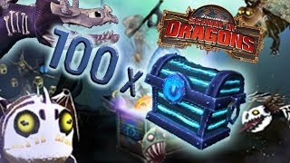 OPENING 100 X DREADFALL MYSTERY CHESTS School of Dragons [upl. by Elletnahs]