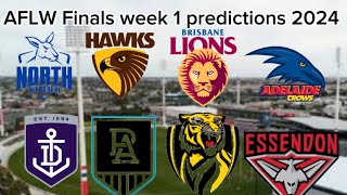 AFLW Finals week 1 predictions 2024 [upl. by Alaik805]