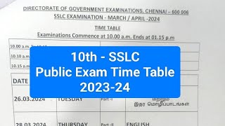 10th Public Exam Time Table 2024 [upl. by Eelsha]