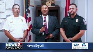 News 2 Gives Back Chapel Hill Police amp Fire [upl. by Ahsikyw360]