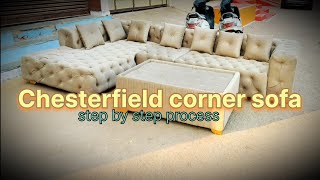 Chesterfield Sofa Making  how to make Chesterfield corner sofa [upl. by Netniuq]