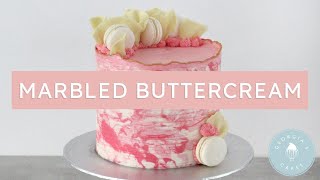 New Technique How To Make Marbled Buttercream  Georgias Cakes [upl. by Prudence]