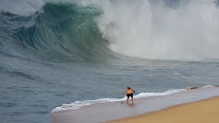 Raw Footage  World Champion Skimboarders Try to Reach Massive Waves in Mexico [upl. by Aizti]