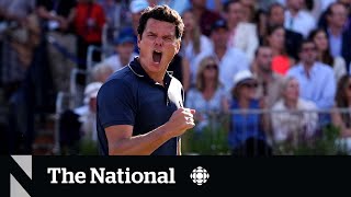 TheMoment Canadian Milos Raonic smashed a tennis record [upl. by Penhall]