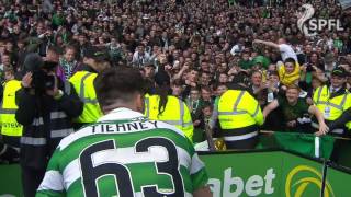 Kieran Tierney takes selfies with the Celtic fans [upl. by Nissy948]