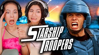 Foreign Girls React  Starship Troopers  First Time Watch [upl. by Fogel512]