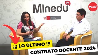 🔴Webinar Minedu Contrato Docente 2024 [upl. by Ateloiv37]