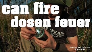 SURVIVAL How to start a fire with a soda can Feuer machen mit einer Dose [upl. by Aifoz973]