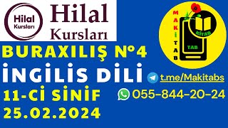 25022024 Hilal Kursları Buraxılış Sınaq 4 İngilis dili 11ci sinif  25 fevral 2024 Tam İzah [upl. by Herrick407]