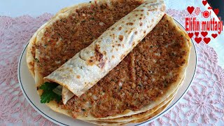 Turkish Pizza in the Pan Lahmacun Recipe Original recipe with 10 points [upl. by Oza]