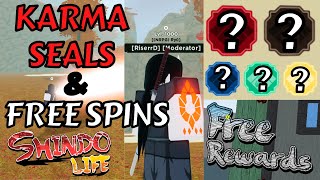 EXOTIC Karma SealsFate Spirits Showcase  Free Spins AFK System  Shindo Life [upl. by Aziar]