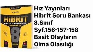 8SINIF HIZ HİBRİT S156157158 BASİT OLAYLARIN OLMA OLASILIĞI [upl. by Sean]