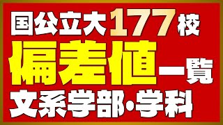 【全国版】国公立大学177校 偏差値一覧＜文系＞【2024年度最新版】【東大・京大・旧帝大・東京一工】 [upl. by Margo]