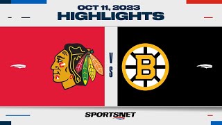 NHL Highlights  Blackhawks vs Bruins  October 11 2023 [upl. by Antipus]