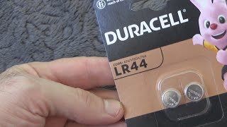 Duracell LR44 Alkaline Button Batteries 15V 2 pcs Unboxing and Test [upl. by Noble]