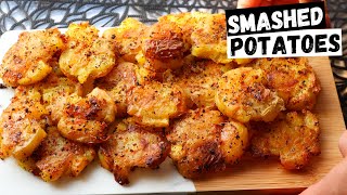 The Crispy SMASHED Potatoes Recipe that you NEED to Try  Easy Garlic amp Herb Smashed Potatoes [upl. by Pomfret]