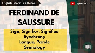 Ferdinand de Saussure  Sign Signifier Signified  Langue and Parole Structuralism IRENE FRANCIS [upl. by Nadirehs546]