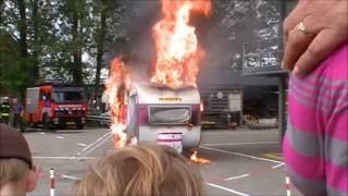 200ste video Demonstratie Caravanbrand bij open dag Brandweer GroningenStad [upl. by Oderfla]