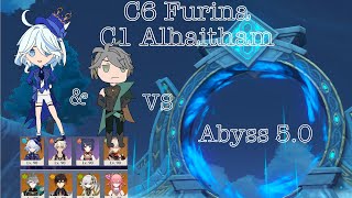 Furina C6 and Alhaitham C2 vs NEW SPIRAL ABYSS 50  Floor 12 9 stars  Genshin Impact [upl. by Ainosal]