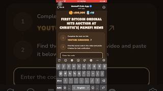 FIRST BITCOIN ORDINAL HITS AUCTION AT CHRISTIE’S MEMEFI NEWS memefi [upl. by Yromas]