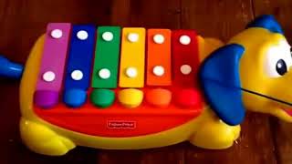 Fisher Price Xylophone 2002 Childrens Music Dog with Waggly Tail Piano Vintage Retro Toy [upl. by Delcine]