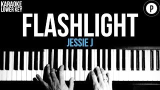 Jessie J  Flashlight Karaoke SLOWER Acoustic Piano Instrumental Cover Lyrics LOWER KEY [upl. by Ainot]