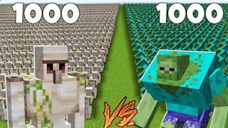 20 Zombie Vs 20 Iron Golame In Minecraft [upl. by Laeynad]