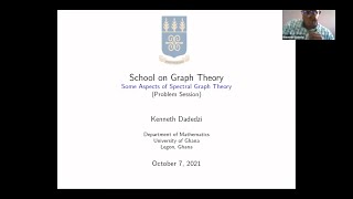 Problem Session – Spectral Graph Theory by Dr Kenneth Dadedzi [upl. by Nolrev]