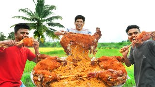 INSIDE CHICKEN BIRYANI  Full Goat Mutton Cooking With Inside Chicken Biryani  Biryani Recipe [upl. by Atteuqehs833]