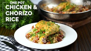 One Pot Baked Chicken and Chorizo Rice [upl. by Ecyaj]