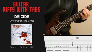 Deicide  Once Upon The Cross  Guitar riffs with tabs  cover  lesson [upl. by Lyndsie5]