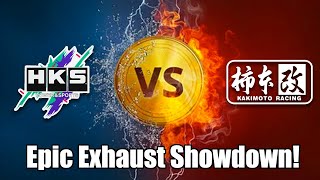 HKS SILENT POWER VS KAKIMOTO GT10Z EXHAUST BATTLE [upl. by Kenwee]