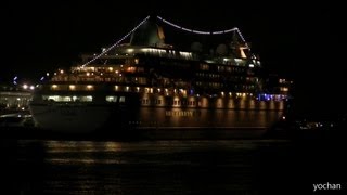 Night view of Cruise ship quotPassenger shipquotAMADEA Phoenix Reisen IMO 8913162 夜景・クルーズ船「アマデア」 [upl. by Nairad]