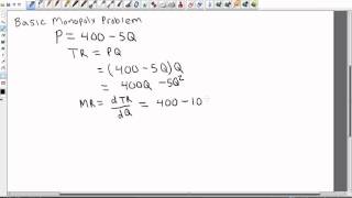 Monopoly Profit Maximization with Calculus [upl. by Esteban266]