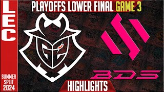 G2 vs BDS Highlights Game 3  LEC Playoffs Lower Round 4 Summer 2024  G2 Esports vs Team BDS G3 [upl. by Malcolm]