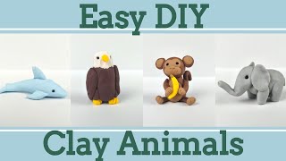 Easy Clay Animals for Beginners 7│4 in 1 Polymer Clay Tutorial [upl. by Onaicul47]