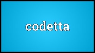 Codetta Meaning [upl. by Sudoeht430]