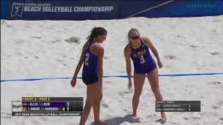 LSU vs LBSU  Court 2 Pair 2 NCAA Beach Volleyball Team Championships May 5th 2017 [upl. by Ahsiemat479]