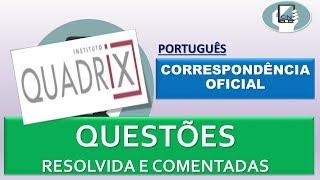 Questões sobre Correspondência oficial BANCA QUADRIX  Português [upl. by Stearne]