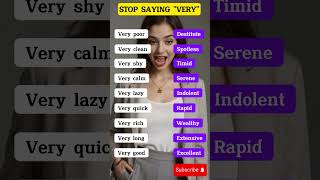 Stop saying VERY Replacing it with a stronger adjective  Improve your Vocabulary english shorts [upl. by Zolly]