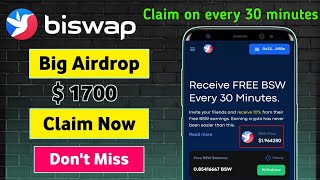 100 token free  Biswap Airdrop  New crypto Airdrop  Free BSW coins  Claim Free BSW coins [upl. by Legna]