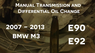 e90e92 BMW M3 Manual Transmission and Differential Oil Change Howto [upl. by Osyth]