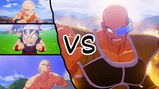 Gohan krillin amp Tien Vs Nappa  Dragon Ball Z Kakarot [upl. by Enyr467]