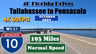 4K Florida Drive Tallahassee to Pensacola I 10 West Interstate10 West [upl. by Retsek]