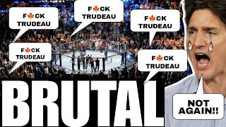 MASSIVE F TRUDEAU chants breakout at UFC in ALBERTA [upl. by Ailev]