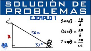 Razones trigonométricas  Solución de problemas Ejemplo 1 [upl. by Eneryc153]