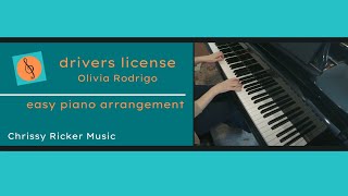 drivers license easy piano  abridged  Olivia Rodrigo  Arr Chrissy Ricker [upl. by Gregrory371]