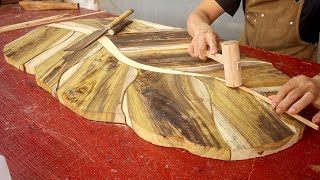 Crafting A Leaf Shaped Table Inspirational Creativity Of An Experienced Carpenter [upl. by Ymmaj]